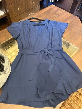 Naked, zebra navy wrap, romper size medium